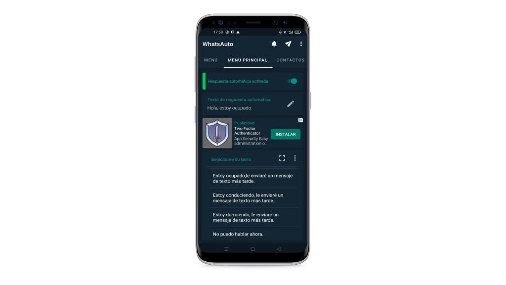 Para enviar respuestas automáticas en WhatsApp se requiere de una app.