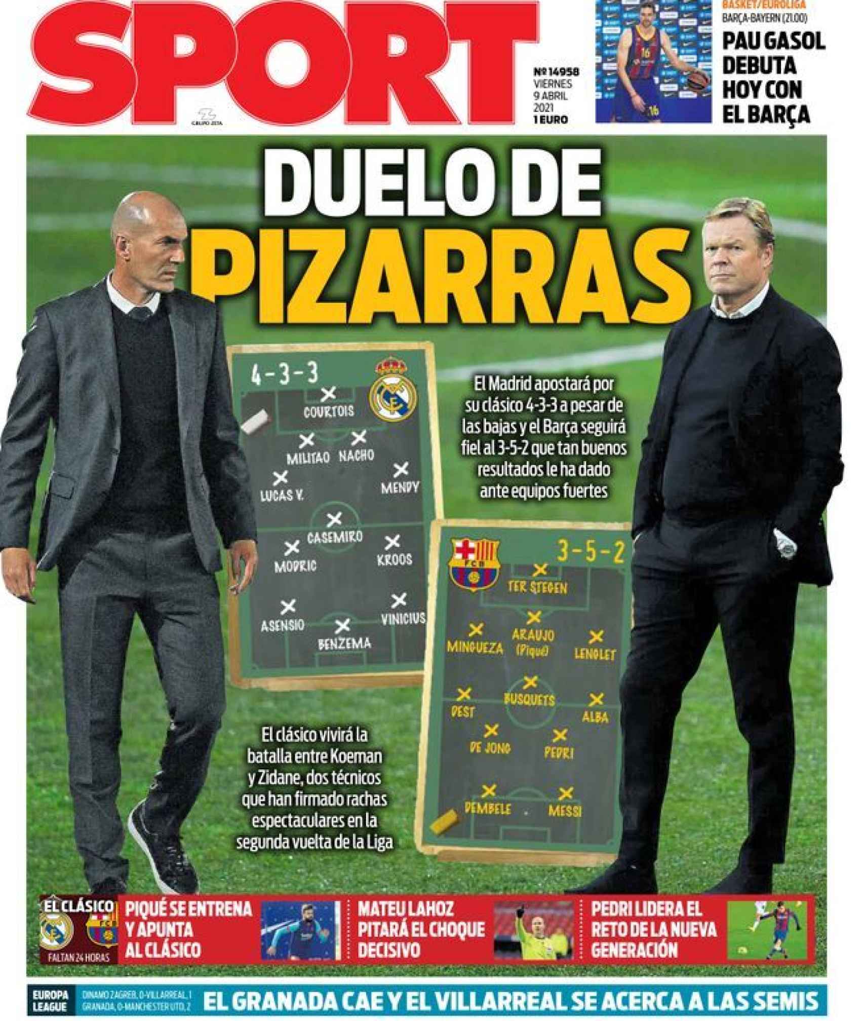La portada del diario Sport (09/04/2021)