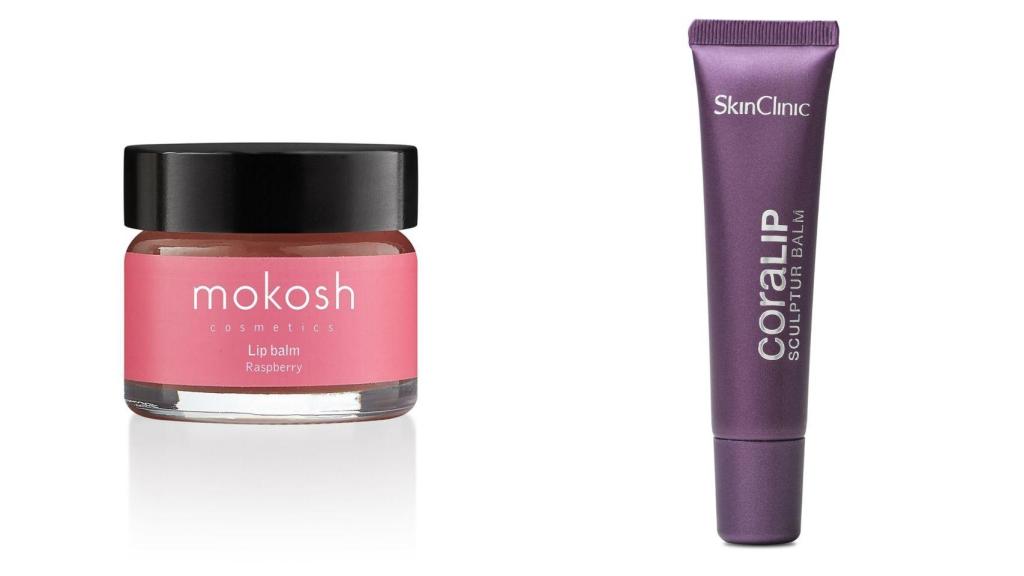 A la izquierda, el 'Lip Scrub Raspberry' y, a la derecha, el 'Coralip Sculptur Balm'.