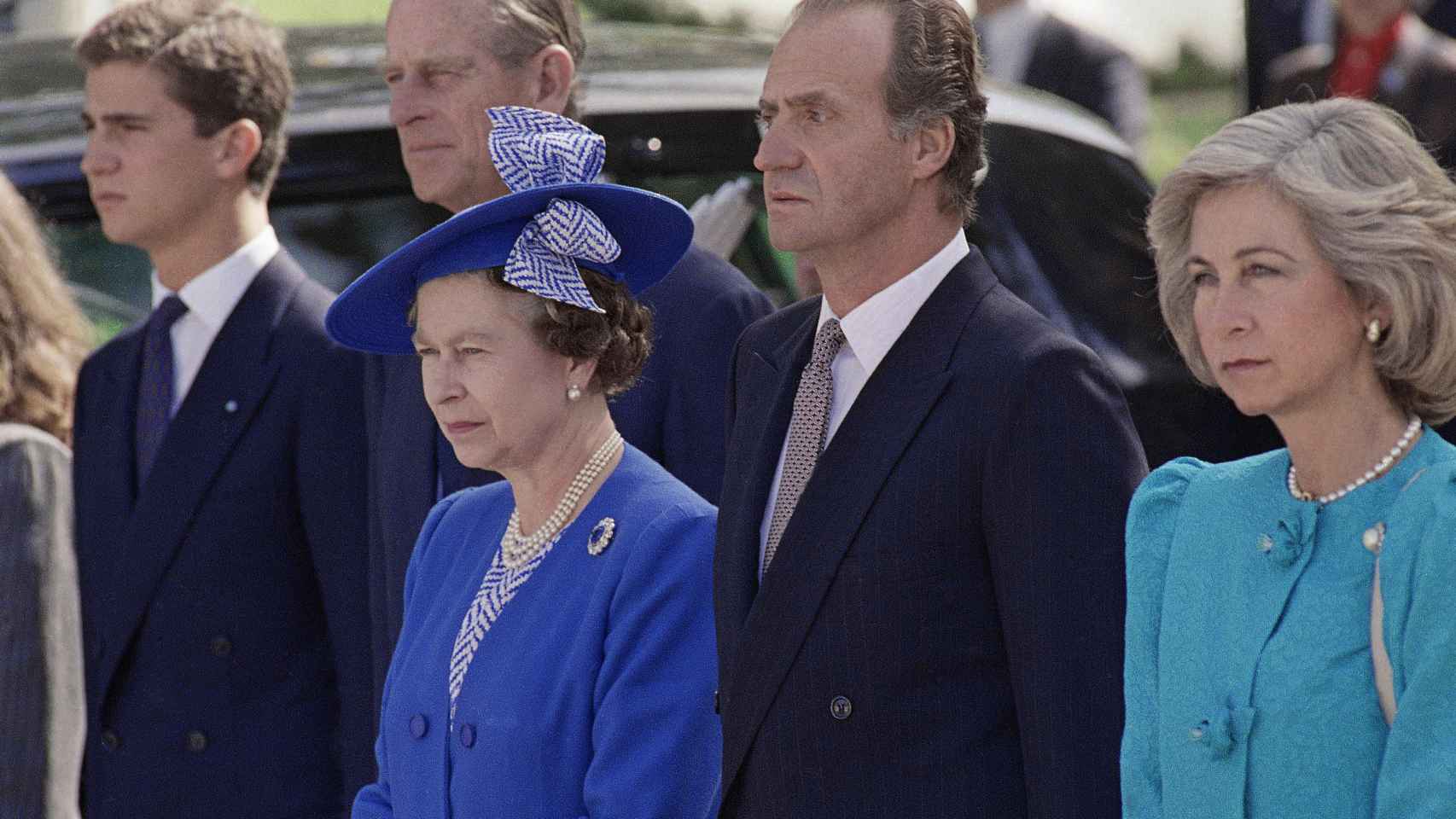 Isabel II durante uno de sus viajes oficiales a Madrid en 1988.