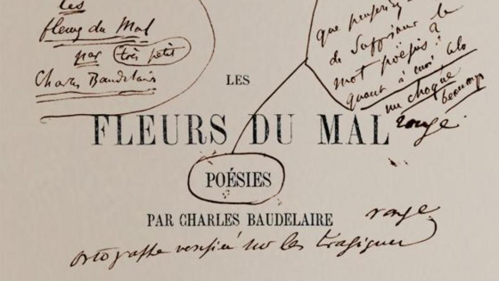 Primera edición de Las flores del mal, por Baudelaire.