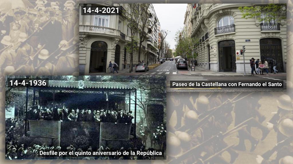 En el Paseo de la Castellana, esquina con Fernando el Santo, estuvo la tribuna presidencial.