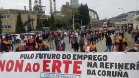 Protesta de los trabajadores de la refinería