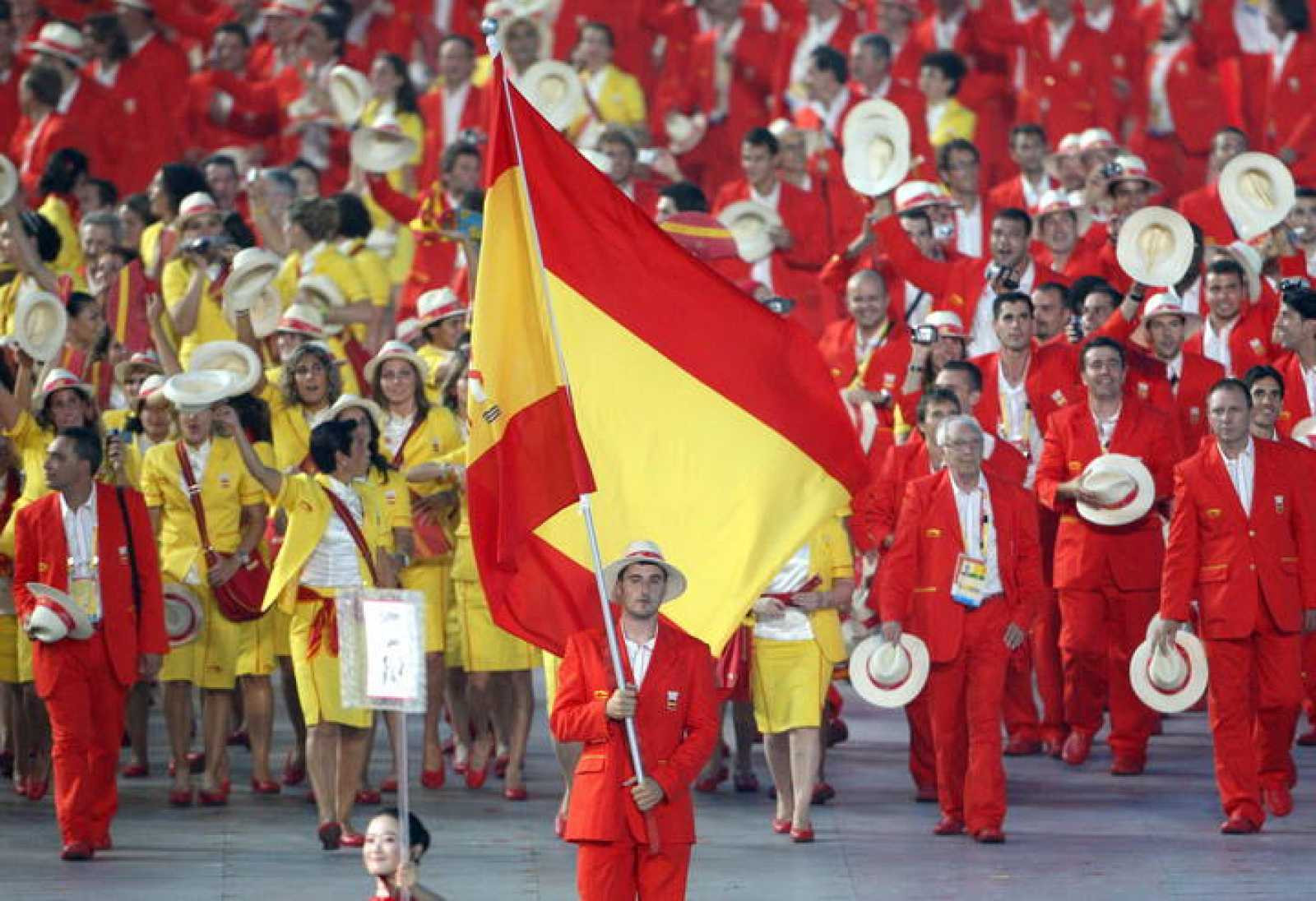 David Cal ejerció de abanderado de España en la ceremonia de inauguración de Pekín 2008