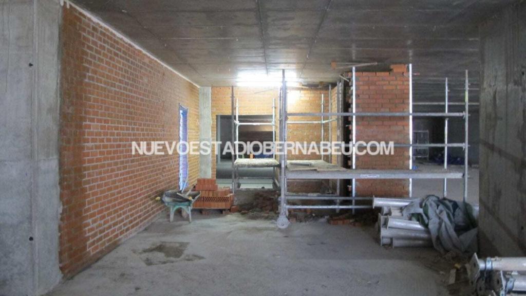 El interior del parking del Santiago Bernabéu