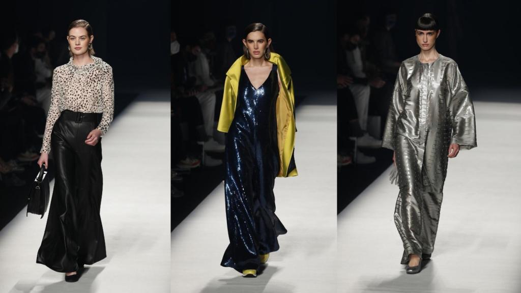 Tres de los 'looks' que ha presentado Ángel Schlesser en la 73 edición de la MBFWM.