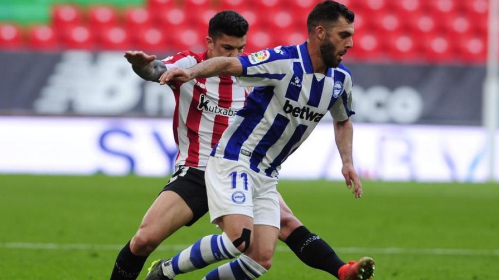 Luis Rioja, durante el Athletic - Alavés de La Liga 2020/2021