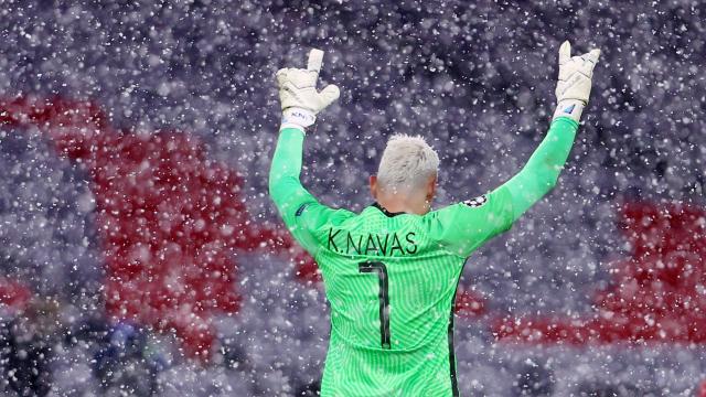 Keylor Navas durante el partido de Champions contra el Bayern