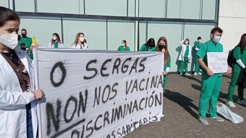 Protesta de alumnos de odontología.