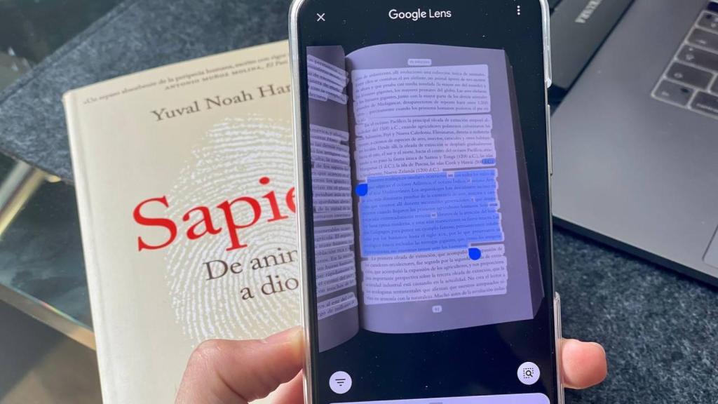 Google Lens extrayendo el texto de una imagen