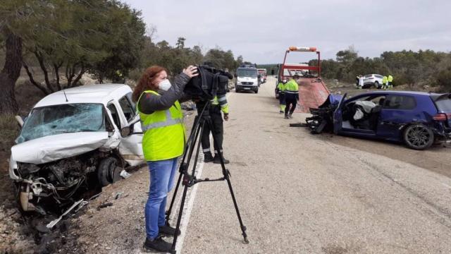 Colisión en cadena en la la CM-2100. Foto: Noticias CMM