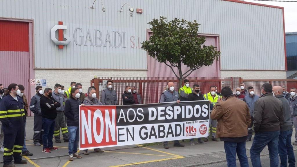 Protesta de los trabajadores de Gabadi.
