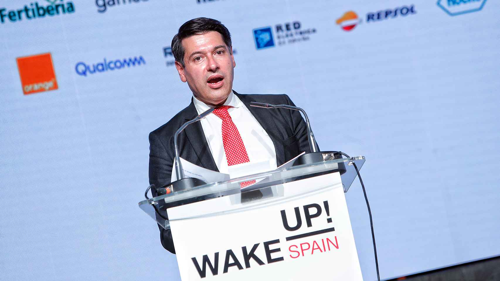 El vicepresidente del BEI, Ricardo Mourinho, durante su intervención en Wake up Spain