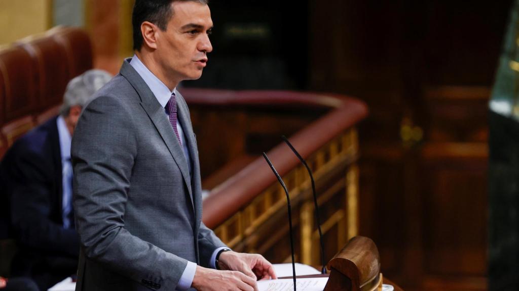 Pedro Sánchez, presidente del Gobierno, en el Congreso de los Diputados.