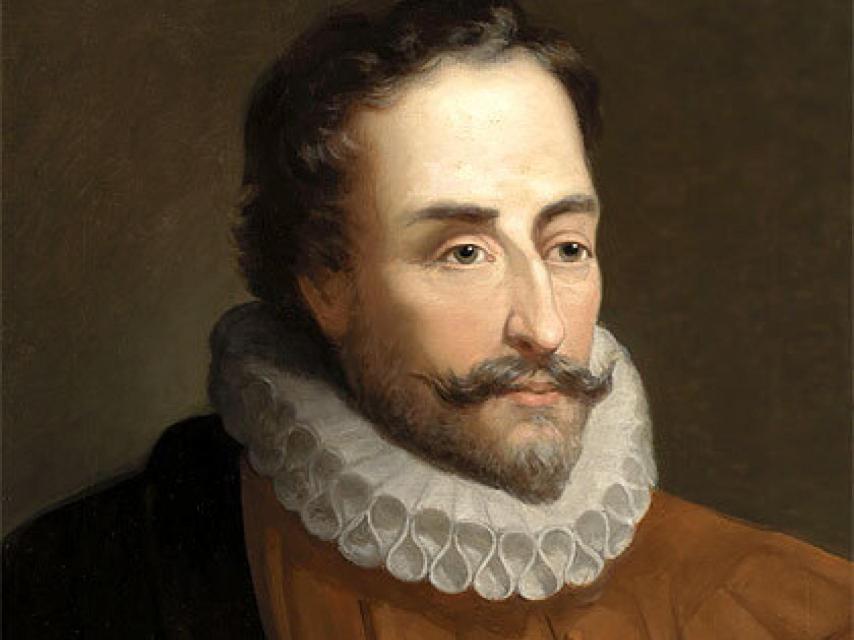 Retrato de Miguel de Cervantes Saavedra, de José Balaca, en la Academia de Bellas Artes.