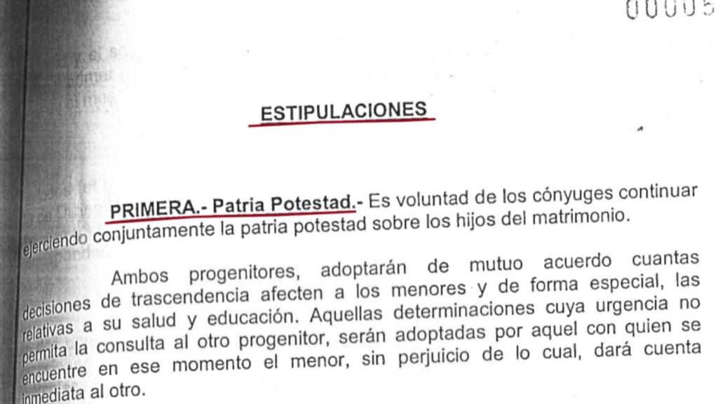 Las estipulaciones que lee Rocío sobre el convenio.