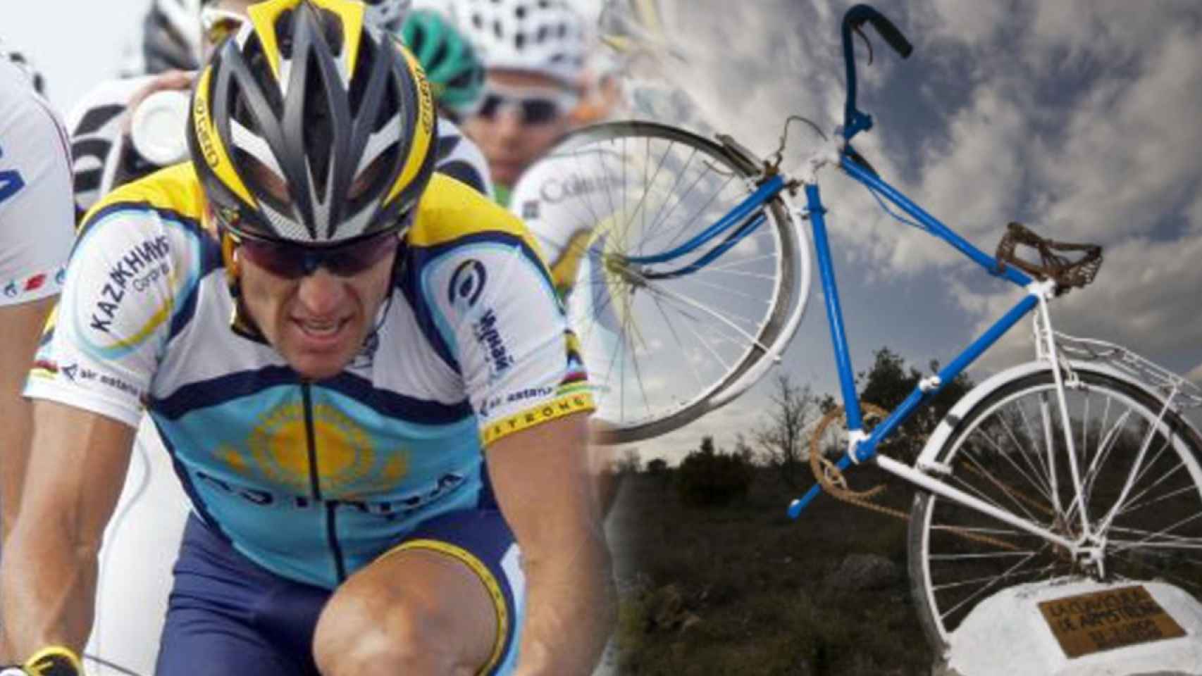 Lance Armstrong y el monumento que le brindó Antigüedad, en Palencia