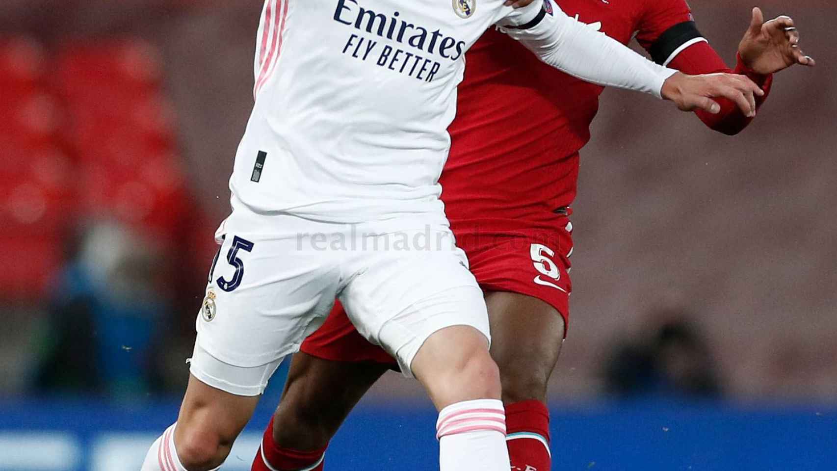 Fede Valverde, en el Liverpool - Real Madrid de la Champions League 2020/2021
