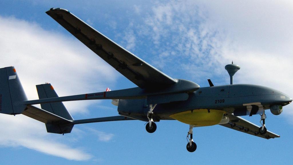 Imagen del IAI Heron, también conocido como Majatz-1, dron israelí desarrollado por Malat.