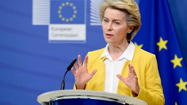 Ursula von der Leyen, durante el anuncio del acuerdo con Pfizer.