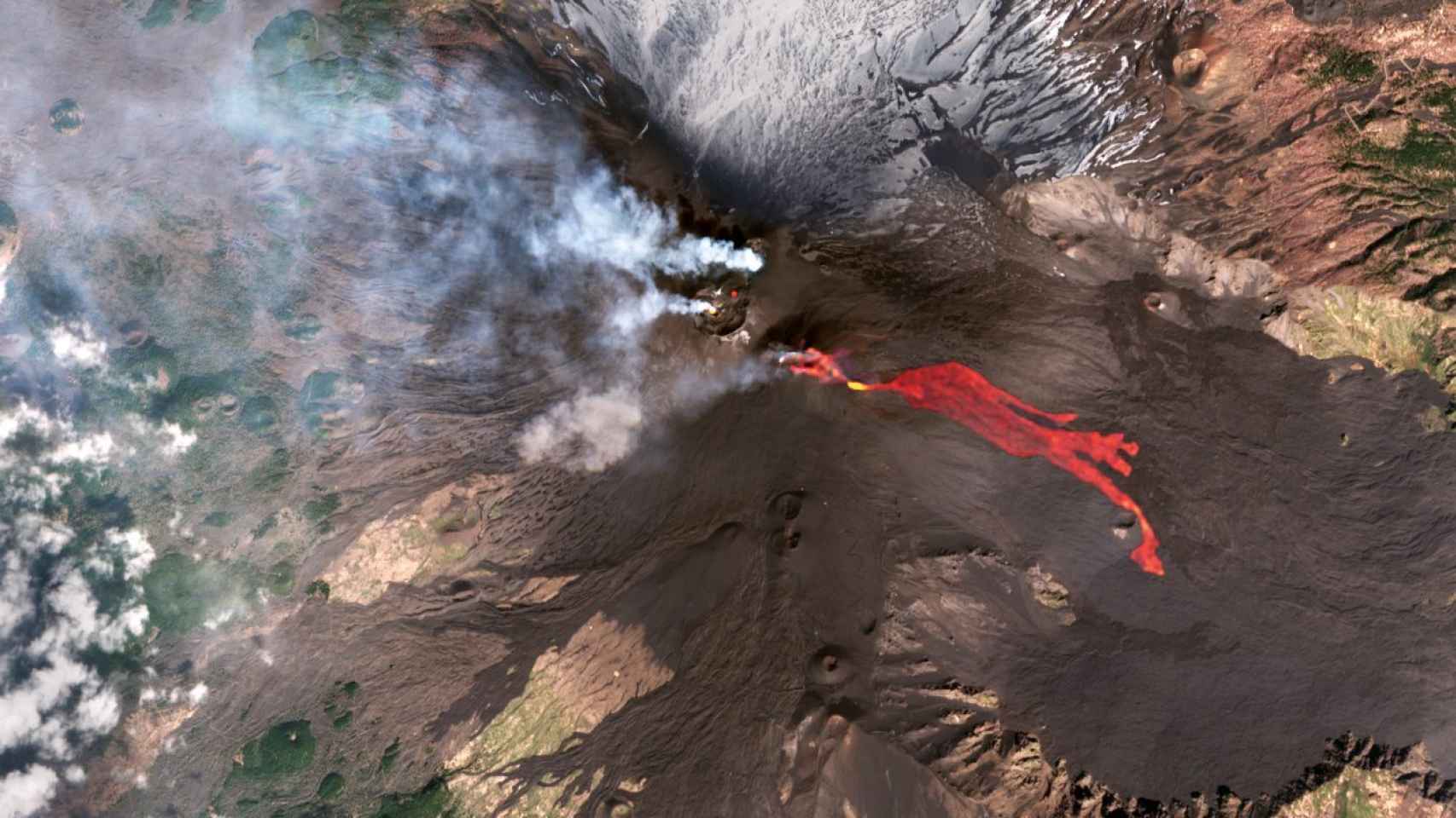 Flujos de lava del volcán Etna