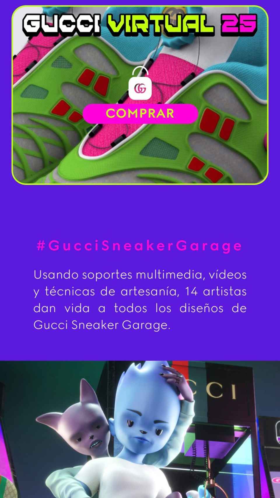 La aplicación Gucci Garage.