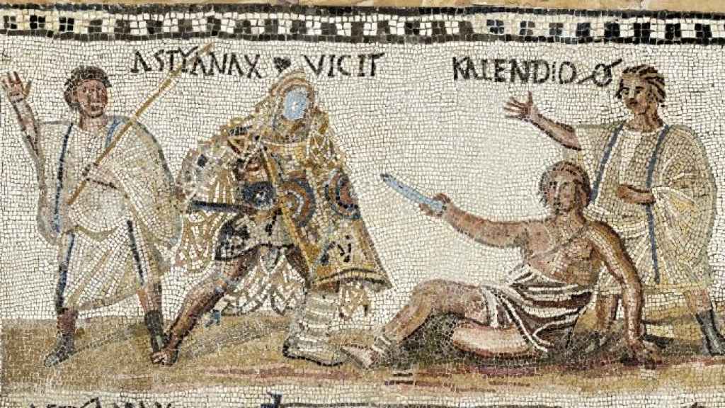Mosaico encontrado en el año 1670 en el huerto Carciofolo, en la ladera del monte Celio en Roma.