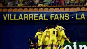 El Villarreal celebra un gol en Europa League