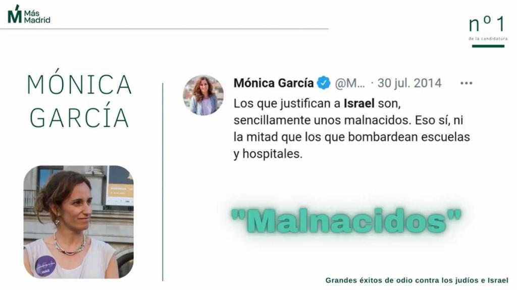 ACOM recoge las declaraciones antisemitas de la candidata Mónica García.