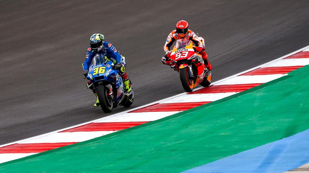 Joan Mir y Marc Márquez rodando en Portimao