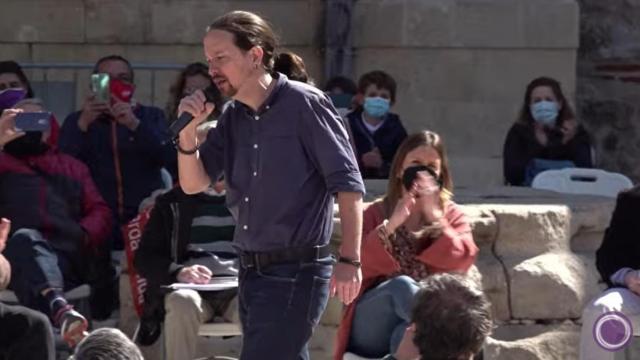 Pablo Iglesias, durante su mitin en Alcalá de Henares Iglesias.