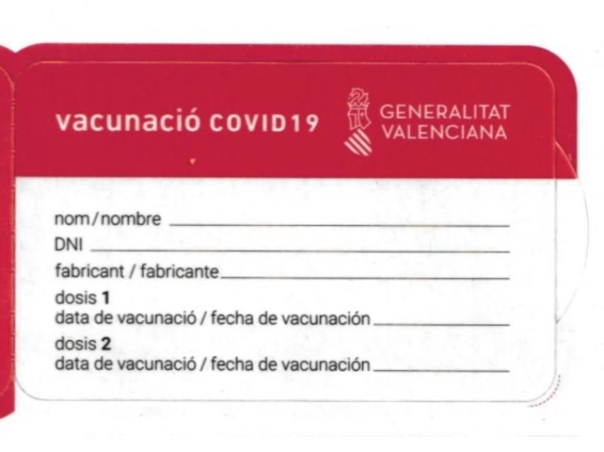 Carnet de vacunación.