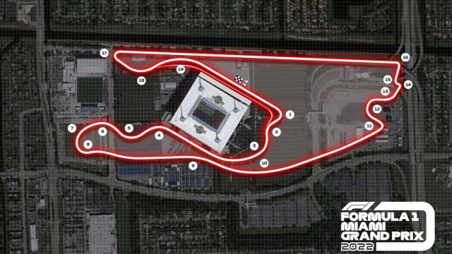 El trazado del circuito urbano del Gran Premio de Miami de Fórmula 1