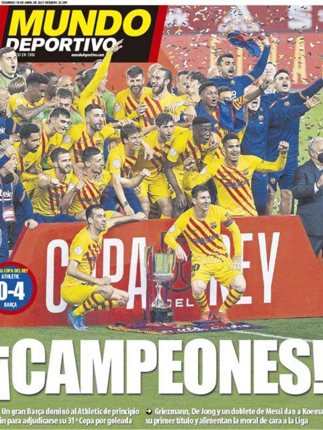La portada del diario Mundo Deportivo (18/04/2021)
