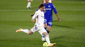 Luka Modric, en acción en el Getafe-Real Madrid de Liga.