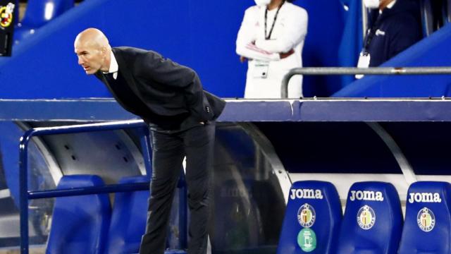 Zinedine Zidane, durante el partido entre el Real Madrid y el Getafe