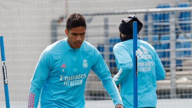 Raphael Varane, durante un entrenamiento con el Real Madrid