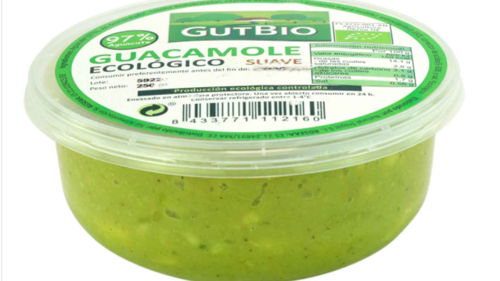 El guacamole de GutBio que ha sido elegido como el mejor del 'súper' por la OCU.