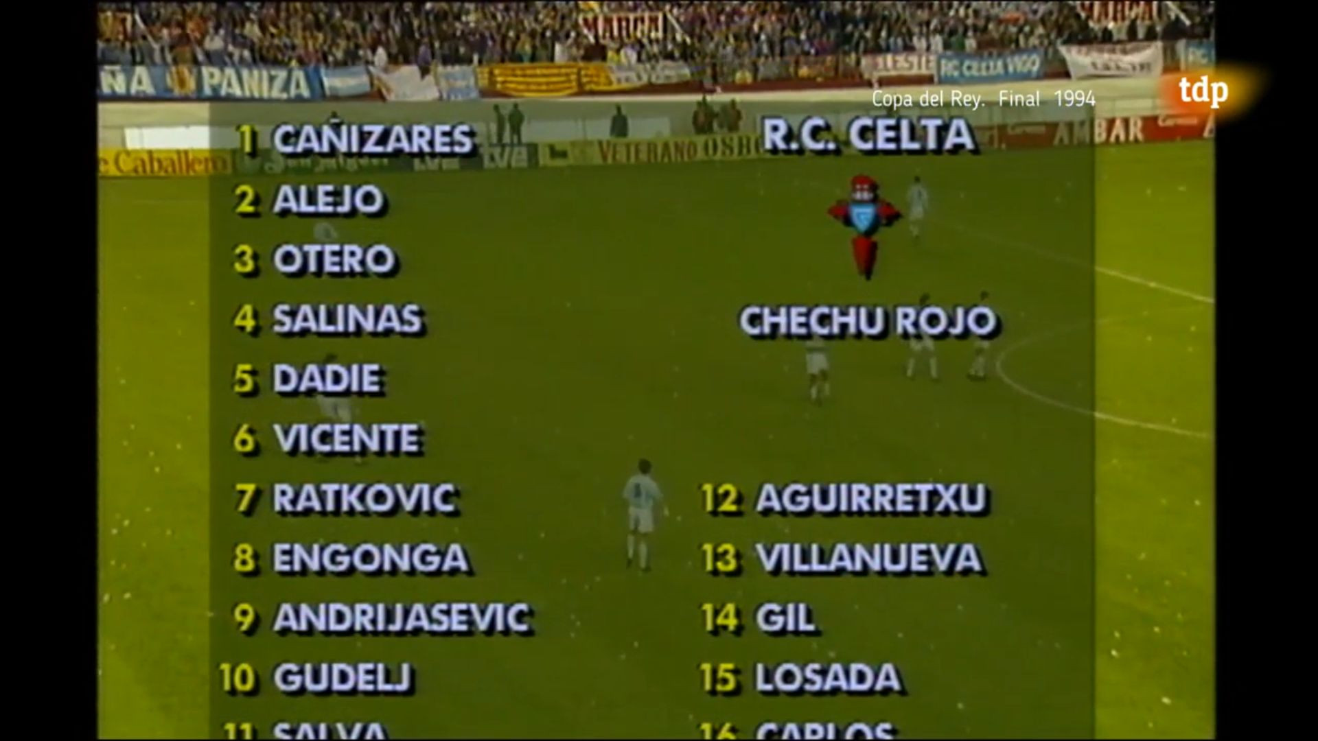 Once inicial del Celta en la Final de Copa de 1994