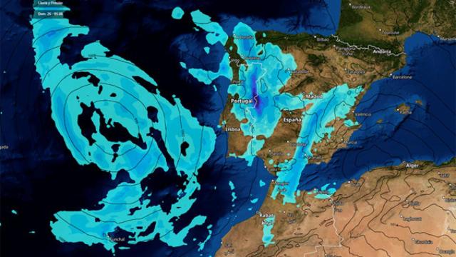 La llegada de la borrasca 'Lola' a España. Meteored.