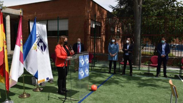 La alcaldesa de Talavera, Tita García, en un acto público de este martes