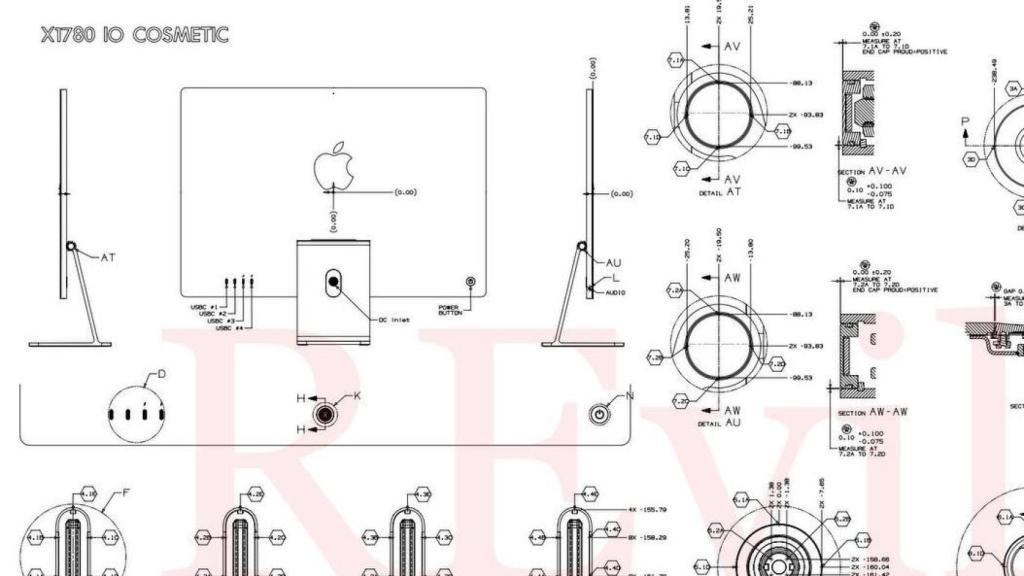 Posibles esquemas del nuevo iMac, publicados horas antes de su presentación