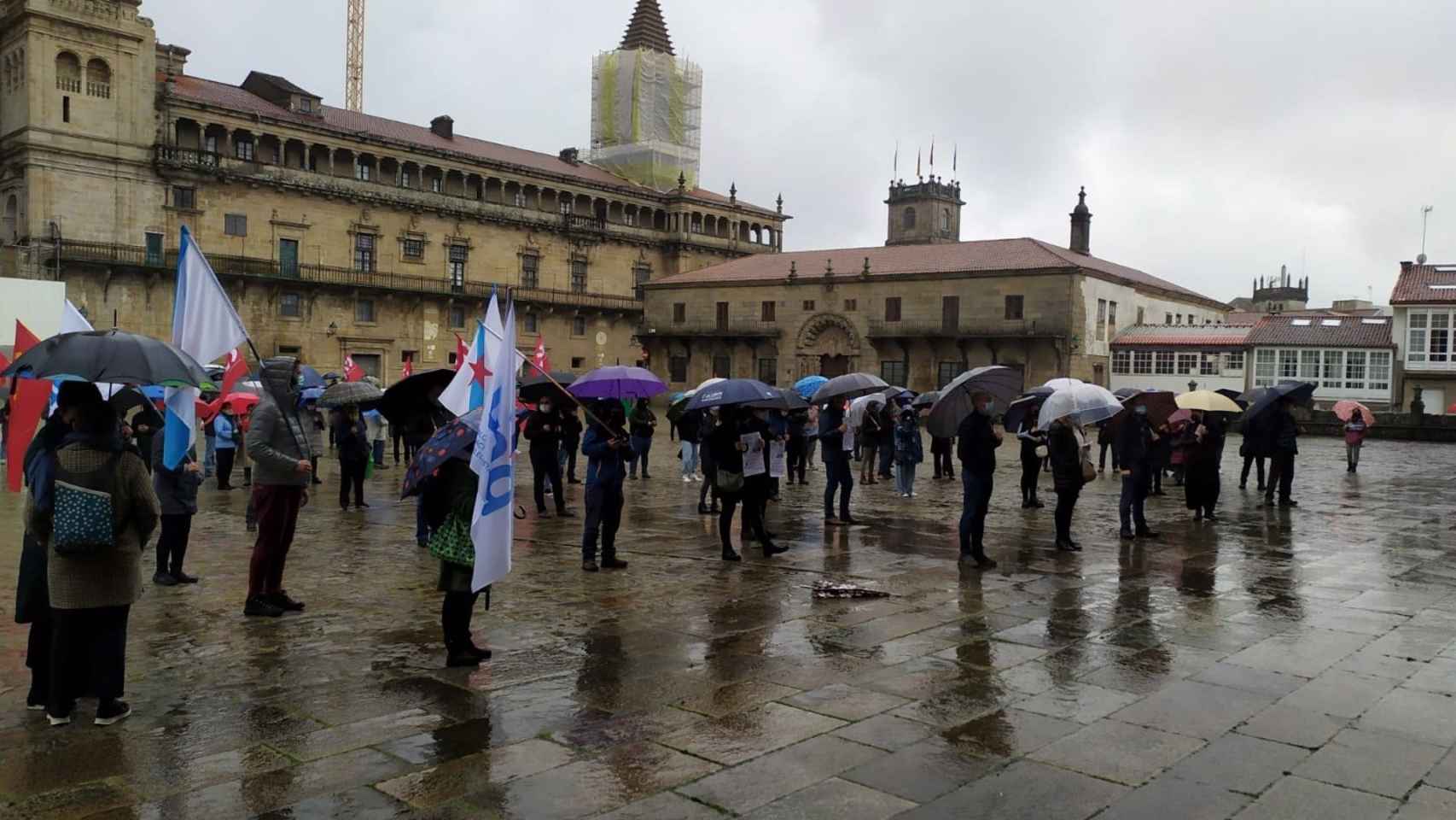 Manifestación de SOS Sanidade Pública en Santiago.