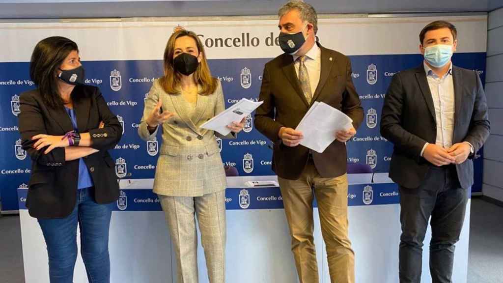 Los concejales del grupo municipal del PP en el Ayuntamiento de Vigo.