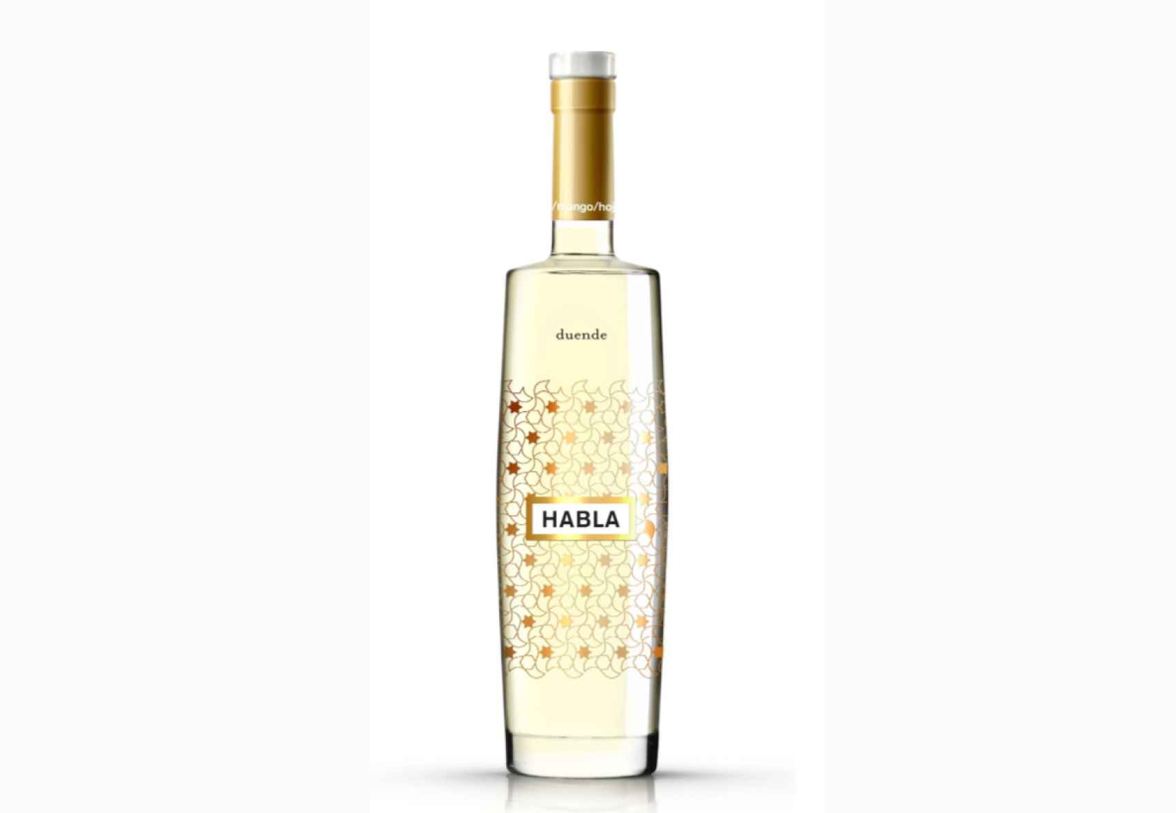 La botella de Habla Duende se inspira en la Alhambra de Granada.