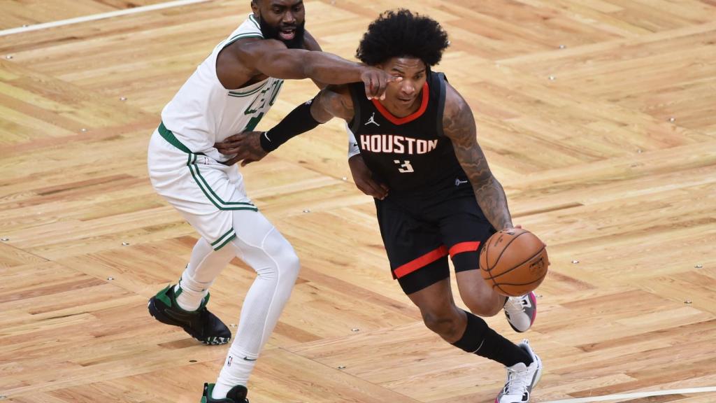 Kevin Porter Jr en un partido con los Houston Rockets