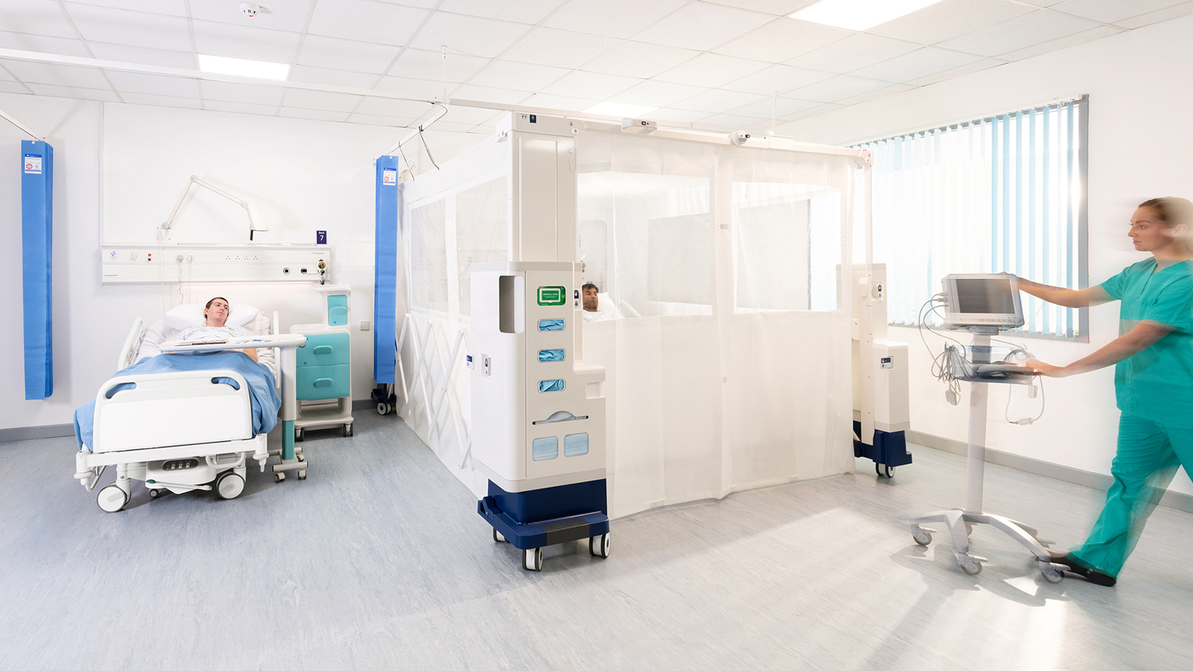 La unidad portátil Rediroom, diseñada por Gama Healthcare, permite aislar a pacientes con enfermedades infecciosas.
