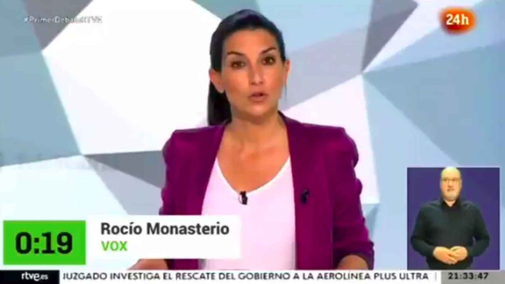 Rocío Monasterio durante ese momento televisivo.