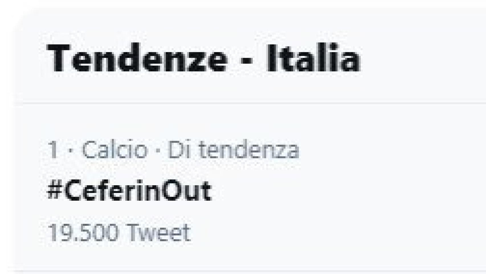#CeferinOut, primera tendencia en Italia