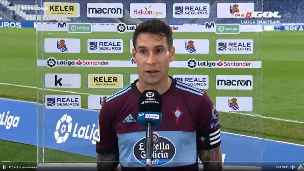 Hugo Mallo, tras la derrota del Celta ante la Real Sociedad